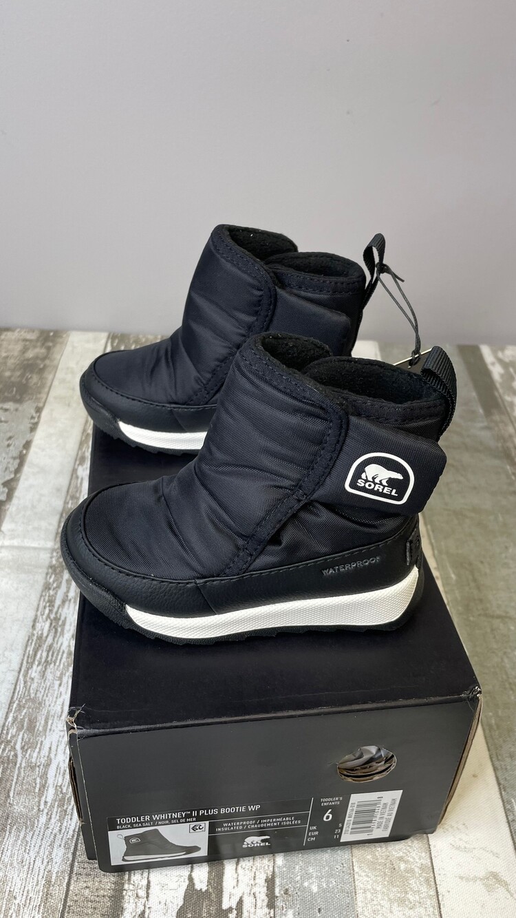 Sorel Toddler Whitney II Plus Bootie WP Toddler Boots Size 6 Black